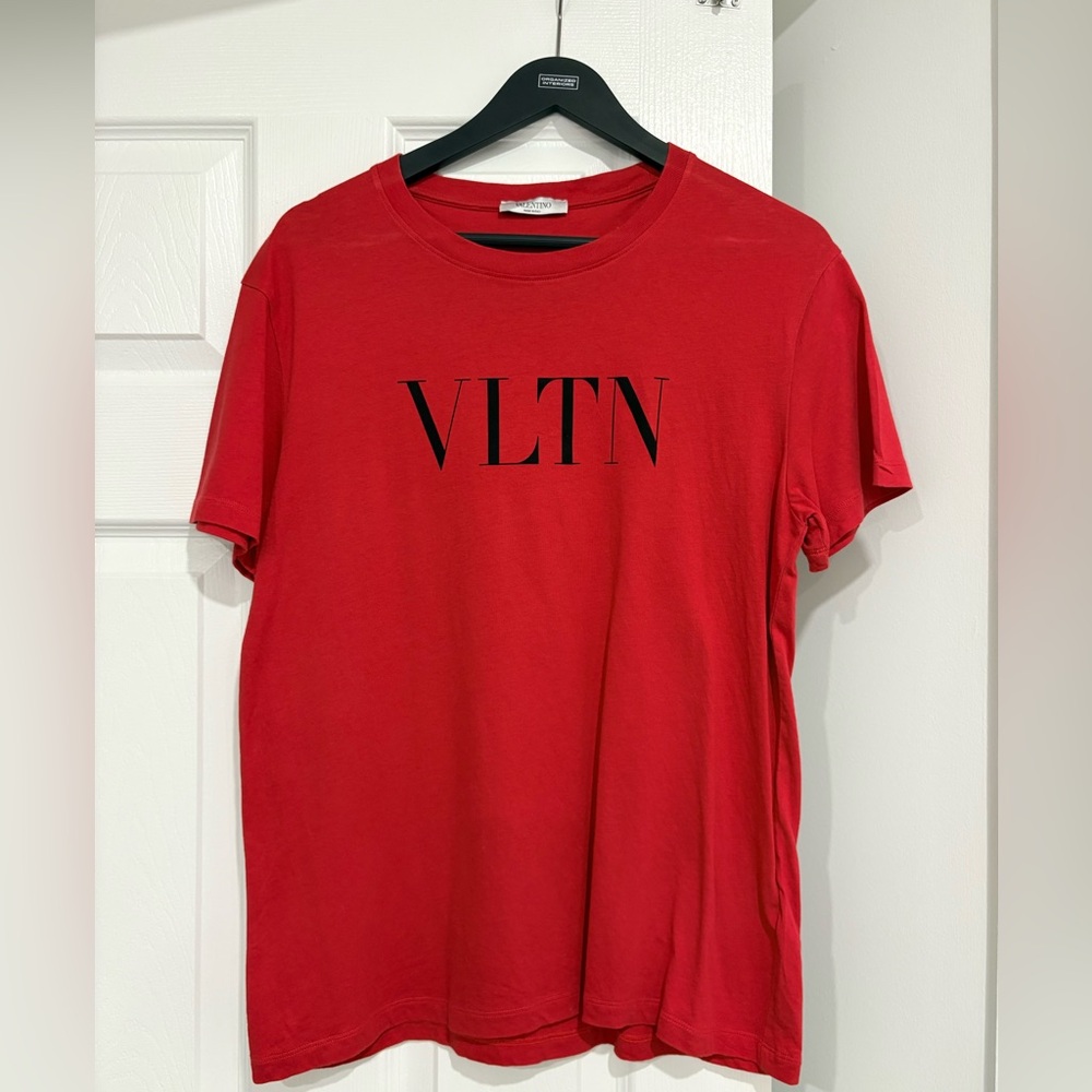Valentino Red Short Sleeve Tee VLTN Logo